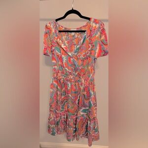Nicole Miller Multicolor Floral Midi Dress